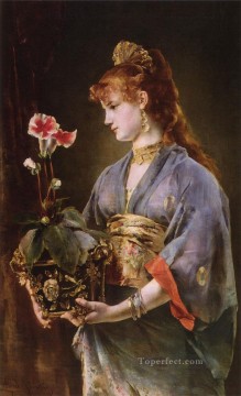 アルフレッド・スティーブンス Painting - 女性の肖像画 ベルギーの画家 アルフレッド・スティーブンス